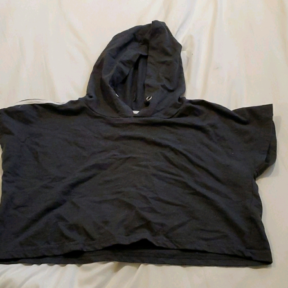 Grey Crop Top with Hood